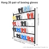 Boxing Glove Storage Rack Wall Mount Dryer Holds 20 Pairs, Boxing Glove Storage Garage, Hang Up Boxing Gloves to Dry Out