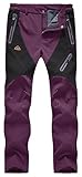 Rdruko Women's Ski Pants Waterproof Insulated Outdoor Hiking Winter Softshell Cold Weather Snow Pants(Purple, US M)