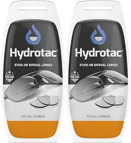 Hydrotac OPTX 20/20 Stick On Magnification Reusable Bifocal Lenses - +2.50 Diopter (Pack of 2)