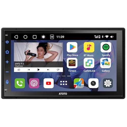 ATOTOLIFE S8 MS 7-inch QLED Double-DIN Android Car Stereo with 8 Core & 4G+32G, Wireless CarPlay/Android Auto, 4G LTE/WiFi/Dual Bluetooth, in-Dash GPS Navigation ChatGPT-AI Car Radio