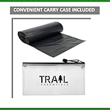 TRAIL ESSENTIALS Toilet Liners; Hygienic, Leak-Proof, Odor Free, Compatible with Camping Commodes and Portable Toilets, Black Opaque Color in Convenient Carry Case