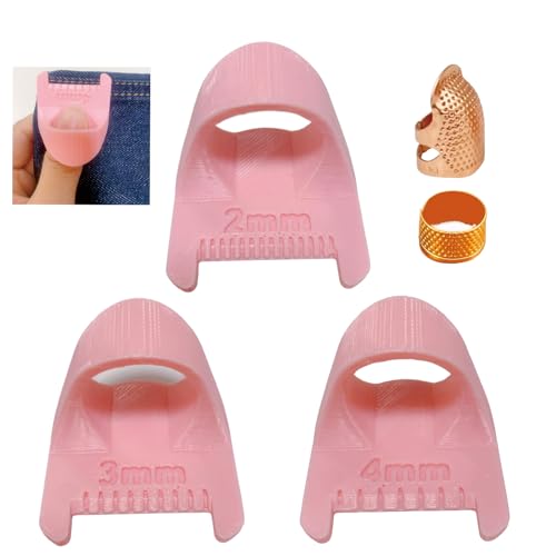 Edge Stitch Lock and Sewing Gauge,3 Sizes Sewing Template,Sewing Needle Gauge Measuring Tool,mini Sewing Finger Ruler & Consistent Stitches Suitable for Sewing Beginners,DIY Sewing Tools（5pcs-Pink）