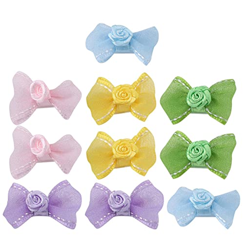 HEEPDD 10PCS Pet Hair Clip, Cat Cute Bowknot Hairpins Dog Bows Hair Accessories with Clip Lovely Small Middle Hair Bows Topknot for Pets Dogs Puppy Cats Kitty Kitten