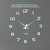 VANGOLD Frameless DIY Wall Clock 3D Mirror Wall Clock Large Mute Wall Stickers for Living Room Bedroom Home Decorations