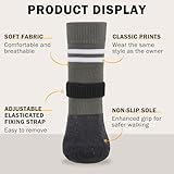 SCENEREAL Anti Slip Dog Boots & Paw Protectors for Hardwood Floor, Extended Dog Socks to Prevent Licking Paws, Waterproof Pet Snow Rain Shoe for Winter Medium Senior Dogs, Grey M