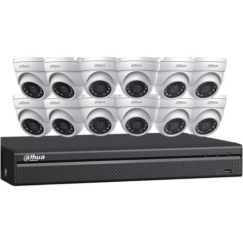 Dahua Technology N5164E124 16-Channel 12MP 4K ePoE NVR with 4TB HDD & 12 4MP Night Vision Mini Turret Cameras Kit