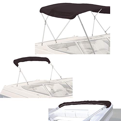 SavvyCraft 4 Bow Bimini Top Replacement Cover 10 Feet Long, Durable Marine Grade Canvas Sun Shade Boat Canopy, Easy Install Zipper Sleeves, 4 Bow 120 inches Long, 97-103 inches Wide, Black Color