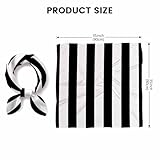 Xuwenz Black White Stripes Bandana Hand Drawing Lines Shapes Silk Hair Wrap Neck Scarf Scarf Headbands for Women