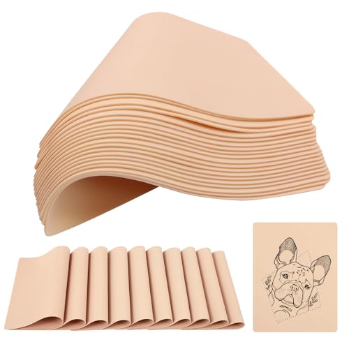 Blank Tattoo Practice Skin - Jconly 30Pcs Double Sides Fake Skin Tattoo Skin for Practicing, 8×6 in Soft Practice Skin for Beginners and Experienced Tattoo Artists…