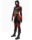 miccostumes Women's Dark Assassin Costume Female Cosplay Set with Hood (M, Red)