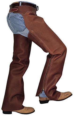 Weaver Leather Shotgun Full Grain Leather Work Chaps, Brown, Large