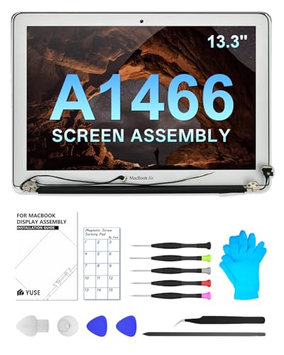 A1466 Replacement Screen 13.3" for MacBook Air A1466 13-inch 2012 2013 2014 2015 2017 EMC 2559 EMC 2632 EMC 2925 EMC 3178 Full LCD Screen Display Assembly（Silver）