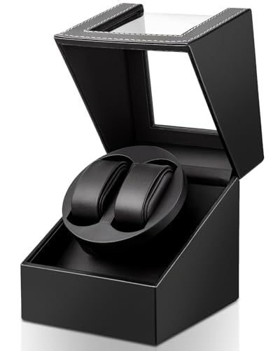 UnaMela Watch Winder for Automatic Watches: Automatic Double Watch Winder Box, Rotating Watch Case for Men and Women, Watch Rotator with Japanese Quiet Motor USB Powered