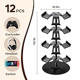 Nargos Universal Controller Holder for Xbox PS5 PlayStation 4 Switch Pro Gamepad, Rotating Headset Stand, 4 Tier, Gamer Gifts