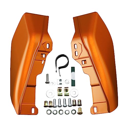 HR3 Color-Matched Scorched Orange/Black Denim Mid-Frame Air Deflectors Compatible with 2009-later Harley Road King, Road Glide, Street Glide, Electra Glide, Ultra Limited, Trike (Style #2)