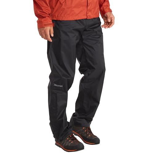 MARMOT Men's PreCip Eco Rain Pant – Lightweight, Waterproof, Packable Hiking Pants Made with Recycled Materials, Black, Regular, Medium