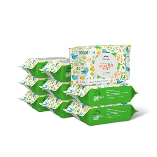 Amazon Brand - Mama Bear Baby Hand & Face Wipes, Unscented, 180 Count (9 Packs of 20)