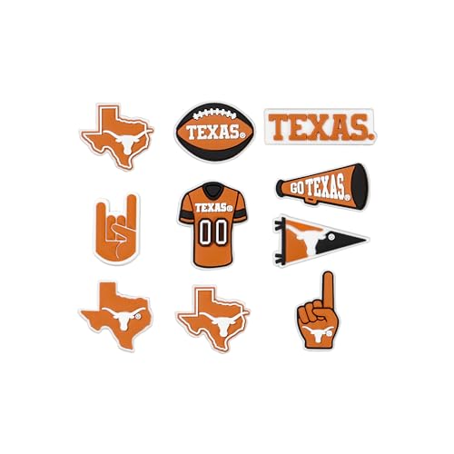 FOCO Texas Longhorns NCAA Team Clog Shoe Charms - 10 Pack