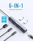 Anker 6-in-1 USB C Hub with 65W Power Delivery, 4K HDMI, 1Gbps Ethernet, USB Ports for MacBook Air, iPad Pro, XPS, and More