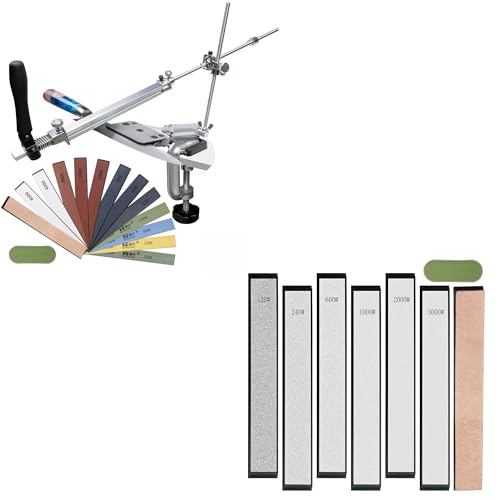 CWOVRS Knife Sharpening Kit, RUIXIN PRO RX-008 Professional Knife Sharpener, 360° Flip Rotation, Upgraded Metal Fixed-Angle Knife Sharpener Kit, Kitchen Chef Knife Sharpening System