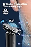 Electric Razor for Men, Men's Electric Shaver, 3-Blade Rotary Shaving System, Waterproof Wet Dry Cordless Razor, Touch Switch, Type-C Fast Charging, Digital Display, Travel Lock, 60+ Minutes Run Time