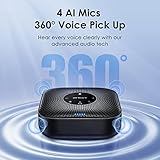 EMEET Conference Speakerphone M0 Plus, 4 AI Mics 360° Voice Pickup, Noise Reduction, USB C Speaker, Bluetooth Conference Speaker for 8 People w/Daisy Chain for 16 Compatible with Leading Software