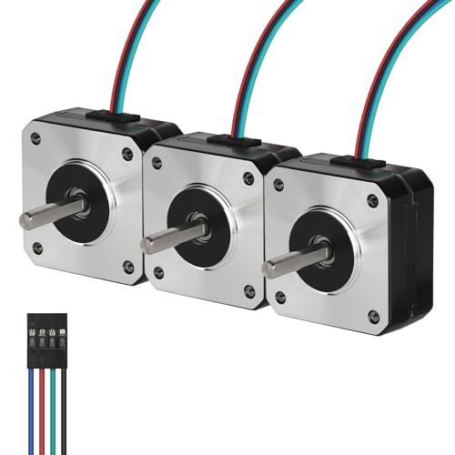 BESJMYT Nema 17 Stepper Motor 3PCS High Accuracy 145mNm/20.53oz.in High Torque 20.5mm(0.81inch Bipolar 1A-3.5V 1.8 Degree 2 Phase 4 Lead for 3D Printer/CNC Machine Tool