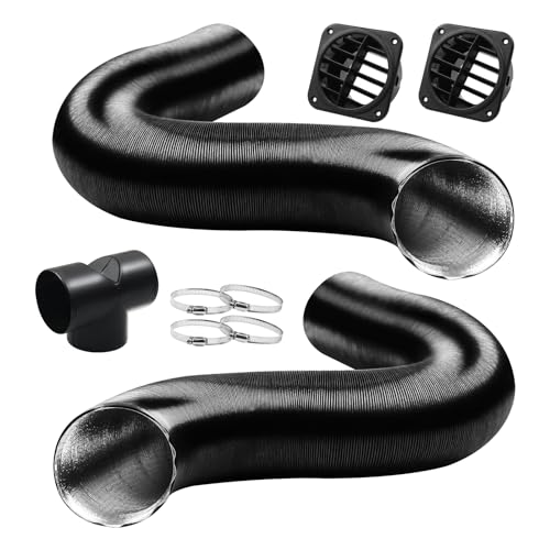 DTNESS 75mm Auto Heater Pipe Ducting, 9Pcs T-Branch Warm Air Outlet Vent Kit, Vent Hose for We-Basto Pro-pex Ebers-pacher Diesel Parking Heater