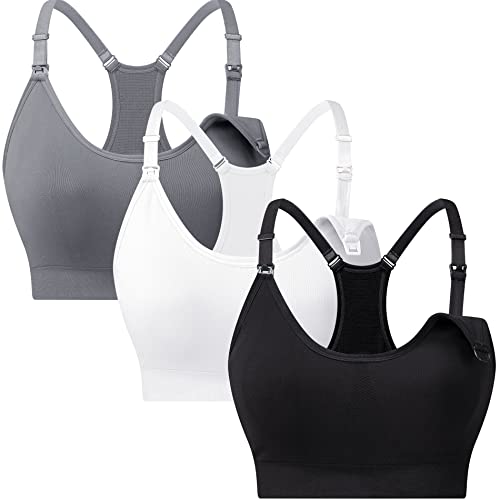 Suekaphin Full Support Nursing Sports Bra, Breastfeeding Work Out Bra, Large
