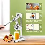 commercial Juicer Machine Cast Iron Citrus Juicer for Lemon, Lime, Orange Juice - Professional Squeezer and Crusher, Stainless Steel Heavy Duty Manual Orange Juice for Commercial Home Restaurant Use