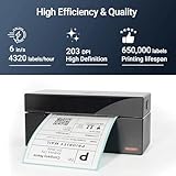 ORGBRO USB Shipping Label Printer, 4x6 Thermal Label Printer for Small Business, High Speed Sticker Printer for Commercial Grade Shipping Packages, Used for Amazon, Ebay, Shopify, USPS, Black