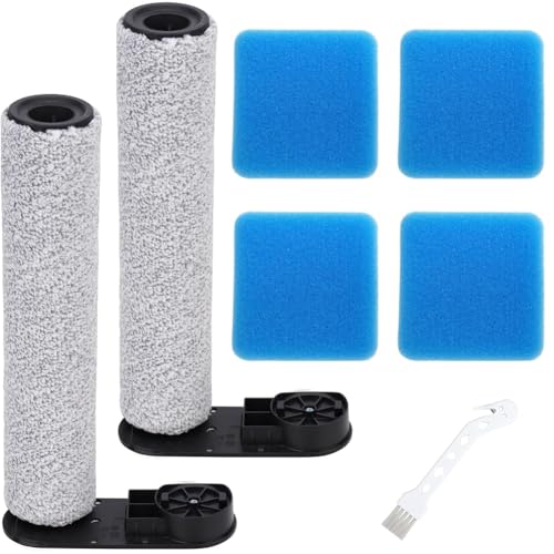 Brush Rollers Sponge Filters Replacement for Eureka NEW430BL/ JONR ED12 Vacuum Cleaner - Accessories Parts（2 Brush Rollers +4 Sponges+1 Cleaning Brush）