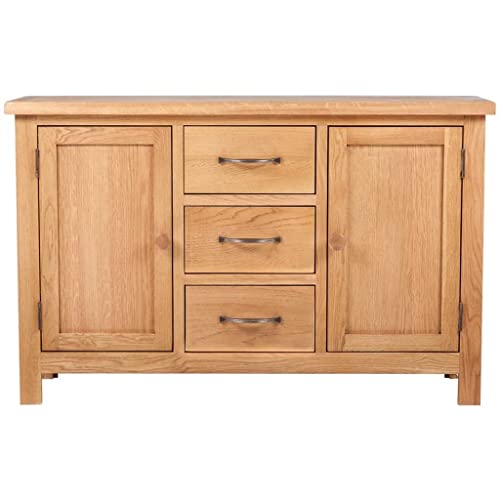 ngddf2haa Sideboards and Buffets Cabinet with Storage Decor with 3 Drawers Solid Oak Wood 43.3"x13.2"x27.6"