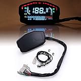 PACEWALKER Universal Modification Motorcycle LED LCD Speedometer Digital Odometer Backlight for 1,2,4 Cylinders for Honda Ducati Kawasaki Yamaha(Professional Installation Required)