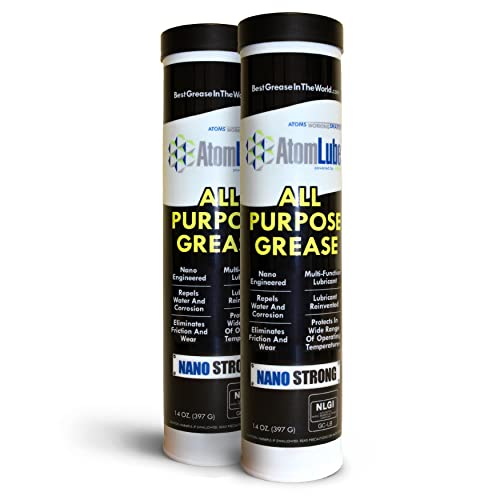 AtomLube All Purpose Grease, 2-Pack 14 Oz. Tubes | Multi Function Lubricant | Automotive Grease and Marine Grease for Boat Accessories, Trucking, and Wheel Bearing