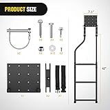 Nilight Foldable Truck Tailgate Ladder for Pickup with Aluminum Step Grip Plates, Replaceable Rubber Ladder Feet & Stainless Steel Self Drilling Hex Screws for Easy Installation, 2 Year Warranty