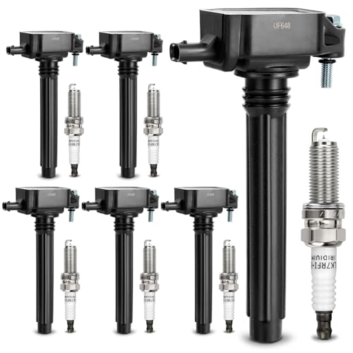 UF648 Ignition Coil &97390 Double Iridium Spark Plug For Chrysler 200 300 TOWN & COUNTRY/Dodge Avenger Challenger Charger Durango Grand Caravan Journey/Jeep Wrangler/Ram 1500 2500 3500 C1791 UF648