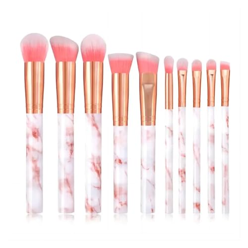 12Pcs Blue Makeup Brushes Set, Professional Foundation Powder Blending Blush Concealer Synthetic Fiber Bristles Brush(Pink 10 Pcs)