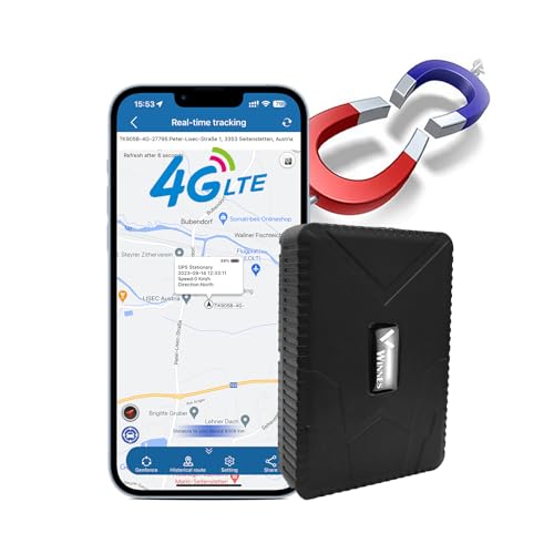 4G GPS Tracker for Vehicles 7800mAh Hidden Magnetic Car GPS Tracker Real-Time Anti-Theft Vehicle Tracking Device for Car, Motorcycle, Truck and Boat