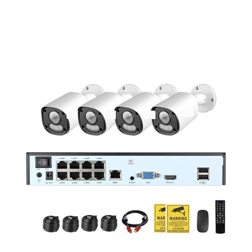 QDVOPHZA 6MP POE IP Camera System KIT Face Person Detection CCTV Video Surveillance Security G.Craftsman(None,6MP 4Cam 8NVR)