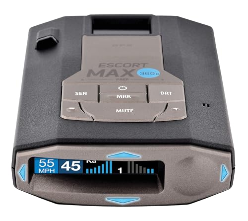Escort MAX 360c Laser Radar Detector - WiFi and Bluetooth Enabled, 360° Protection, Extreme Long Range, Voice Alerts, OLED Display, Live, Black