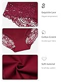 LEVAO Cotton Underwear for Women Lace Cheeky Bikini Panties Stretch Ladies Soft Hipster Briefs 6 Pack S-XXL