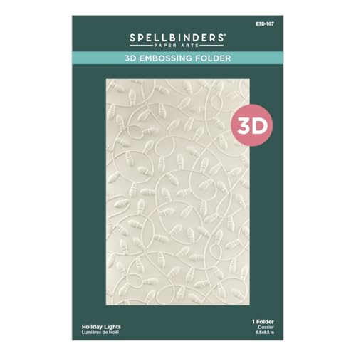Spellbinders Holiday Lights 3D Embossing Folder, Clear