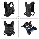 Criuage USA Original Patent Running Hydration Vest Backpack, Lightweight Chest Pack with 2.0L Water Bladder Bag Daypack for Hiking Running Cycling Race Marathon for Women Men (Black, Standard)