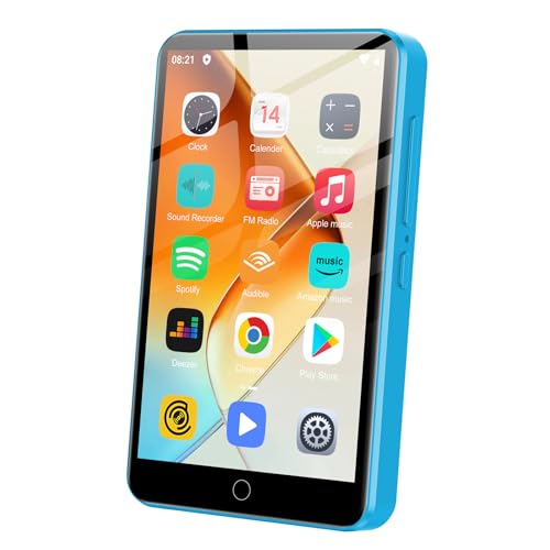 80GB MP3 Player with Bluetooth and WiFi, Android Spotify MP3 MP4 Player, 4.0" Kids Music Player with YouTube, Amazon Music, Deezer, Play Store, Speaker, FM Radio, Support Up to 1TB