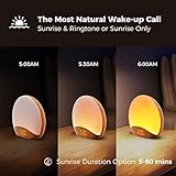 REACHER Wood Grain Sunrise Alarm Clock and Sound Machine Nightlight, Digital Dimmable Clock for Bedroom, 26 Sleep Sounds, White Noise Machine for Baby, Adults, Wake Up Light Alarm Clock for Kids