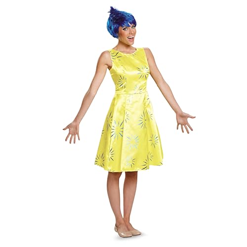 Inside Out Joy Costume, Official Disney Pixar Inside Out Joy Costume Dress, Adult Size (18-20)