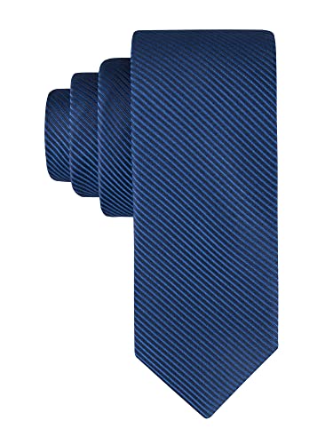 Calvin Klein Men's King Cord II with Tie Bar Neck Tie, Navy, One Size