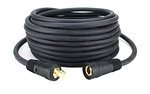 SÜA - 200 Amp Welding Lead Extension - Dinse 35-70 Male/Female Connectors - #2 AWG 100% Copper Cable (25 FEET)