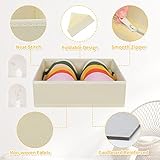 DIMJ Drawer Organizer Clothes, 12 Pack Dresser Organizer, Foldable Closet Organizers and Storage, Fabric Dresser Drawer Organizers, Drawer Dividers for Nursery, Baby Clothes, Underwears, Sock (Beige)